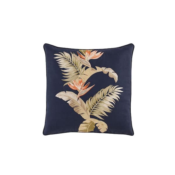 Tommy Bahama San Jacinto Navy Cotton 20 in. x 20 in. Decorative Pillow ...
