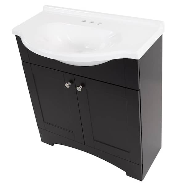 Glacier Bay Del Mar 31 In W X 36 H, Homedepot Bathroom Cabinets With Sink