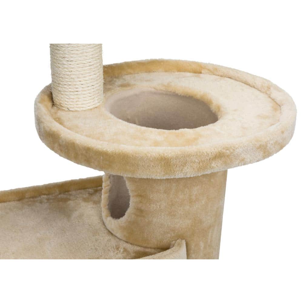 Beige Sisal and Plush 41" Cat Tree with Condo