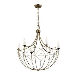 Topiary 28.25 in. 6-Light Character Bronze Vintage Candle Circle Chandelier for Dining Room