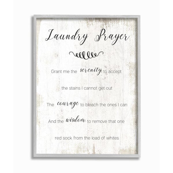 Stupell Industries "Family Laundry Room Prayer Faith Inspired Humor" by Daphne Polselli Framed Country Wall Art Print 11 in. x 14 in.