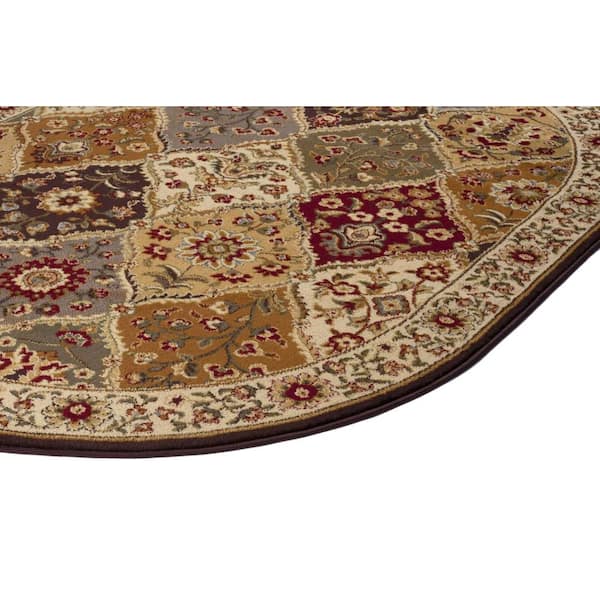 Tayse Rugs Elegance Abstract Multi-Color 7 ft. x 10ft. Oval Indoor