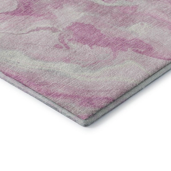 Mayfield Premium Machine Washable Abstract AMF1707 Pink 2 ft. 3 in. x 7 ft. 6 in. Runner Rug