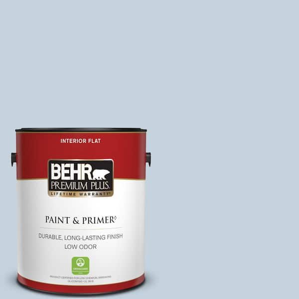 BEHR PREMIUM PLUS 1 gal. #570E-2 Velvet Sky Flat Low Odor Interior Paint & Primer