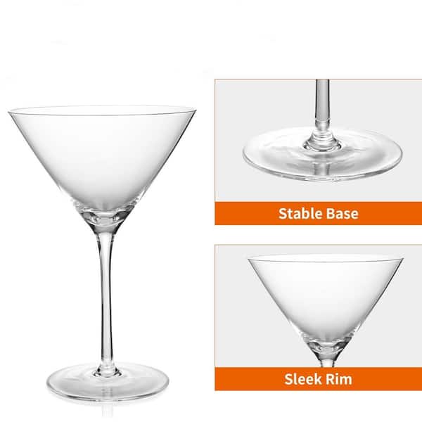 Amyoole Martini Glasses Set Of 6, 8 Oz Premium Crystal Coupe Glasses, Hand Blown Champagne Drinkware With 6 Cocktail Picks, Clear Cocktail Glasses For Bar, Parties, Martinis, Margaritas