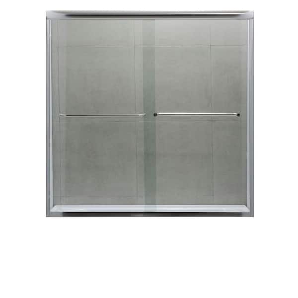 Unbranded Dreamwerks 60 in. x 60 in. Semi-Framed Bypass Shower Door in Polished Chrome