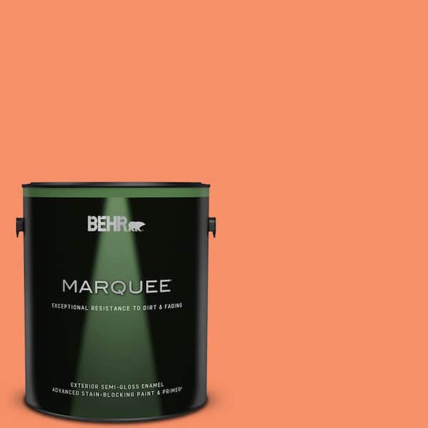 BEHR MARQUEE 1 gal. #210B-5 Tangerine Dream Semi-Gloss Enamel Exterior Paint & Primer