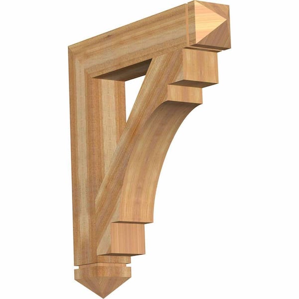 Ekena Millwork 6 in. x 38 in. x 34 in. Western Red Cedar Merced Arts and Crafts Rough Sawn