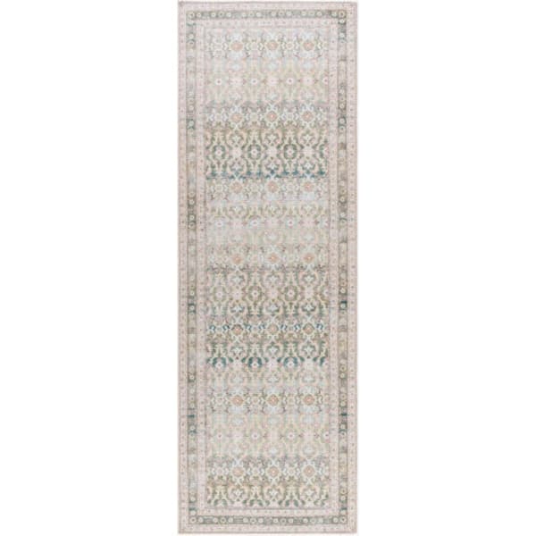 Livabliss Our PNW Home Rainier Green Traditional 3 ft. x 8 ft. Indoor Machine-Washable Area Rug