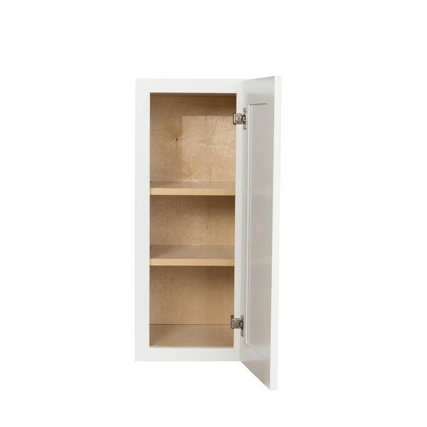 Bremen Cabinetry Bremen Ready to Assemble 21x42x12 in. Shaker Wall Cabinet with 1-Door and Adjustable Shelves in White