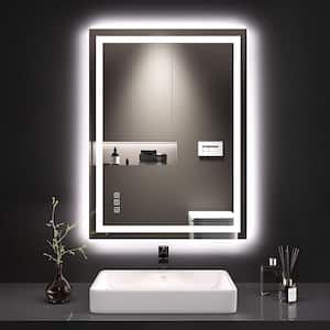 24 in. W x 36 in. H Frameless Rectangular Wall Anti-Fog LED Light Bathroom  Vanity Mirror with Backlit and Front Light