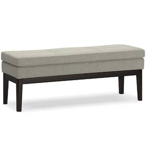 Carlson 45 in. Wide Mid Century Rectangle Ottoman Bench in Greige Polyester Fabric