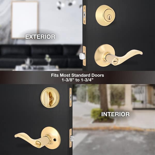 Defiant Naples Polished Brass Combo Pack with Single Cylinder