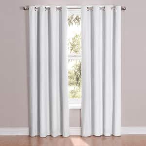 Cassidy Thermaback White Polyester Solid 52 in. W x 63 in. L Lined Thermal Grommet Blackout Curtain