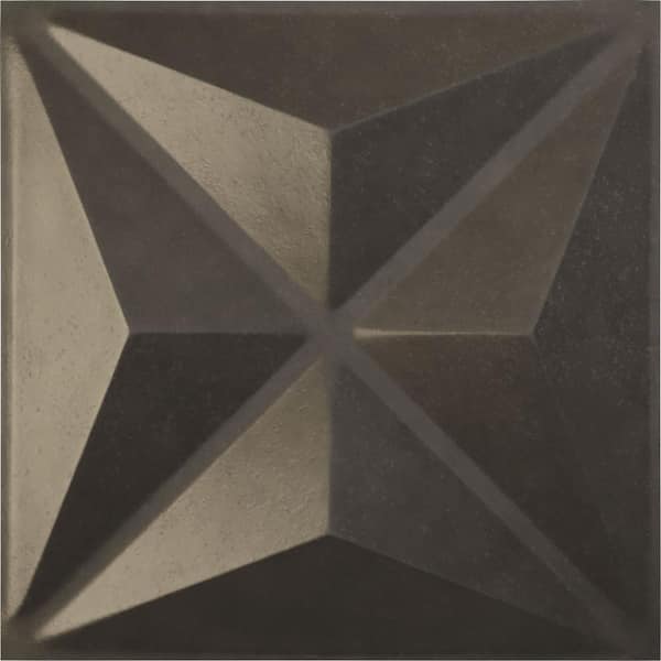 Ekena Millwork 11-7/8"W x 11-7/8"H Kent EnduraWall Decorative 3D Wall Panel, Weathered Steel (12-Pack for 11.76 Sq.Ft.)