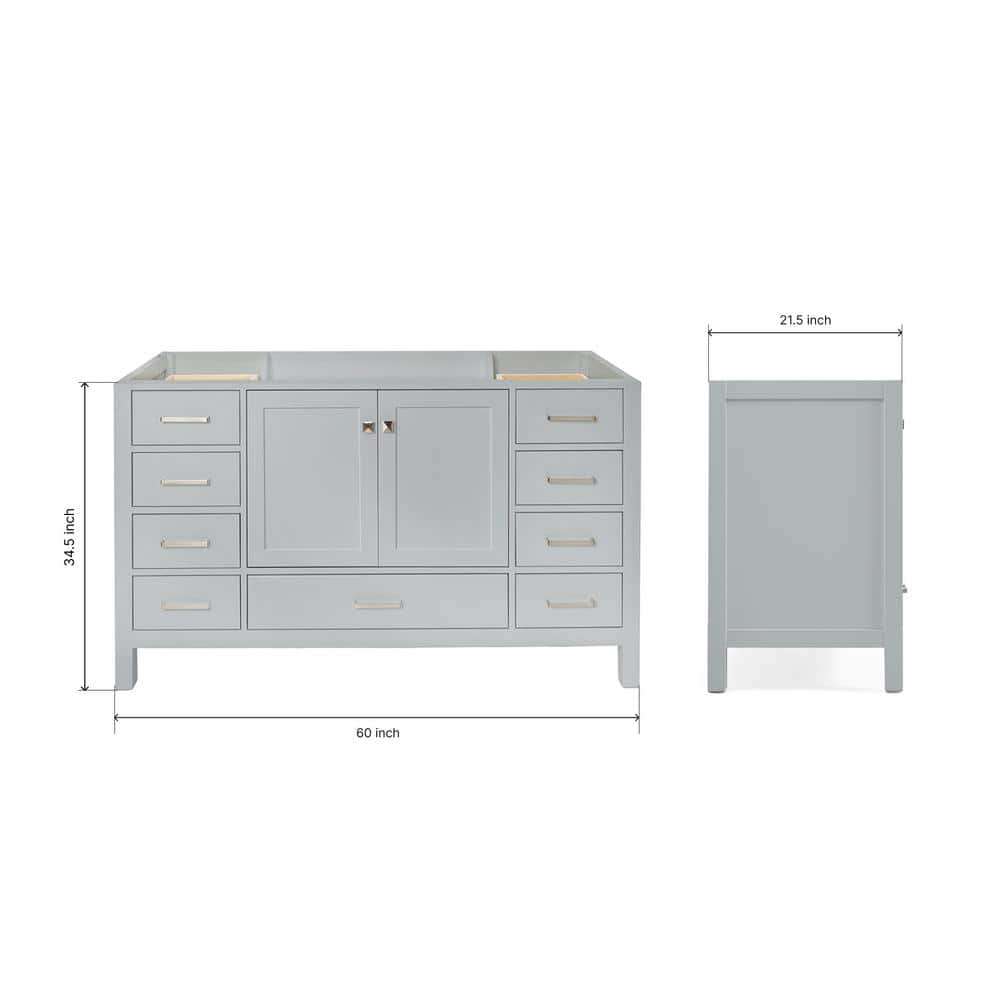 Ariel Grey 60" Solid Wood Single Freestanding Vanity