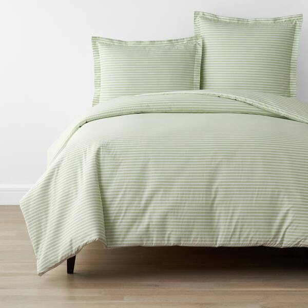 The Company Cotton Naomi, Sage Green Duvet Cover Double Layer