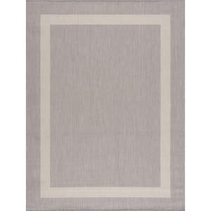 Paris Black Gray 5 ft. x 7 ft. Modern Plastic Indoor/Outdoor Area Rug  PLY-PRS-B&G-5X7 - The Home Depot