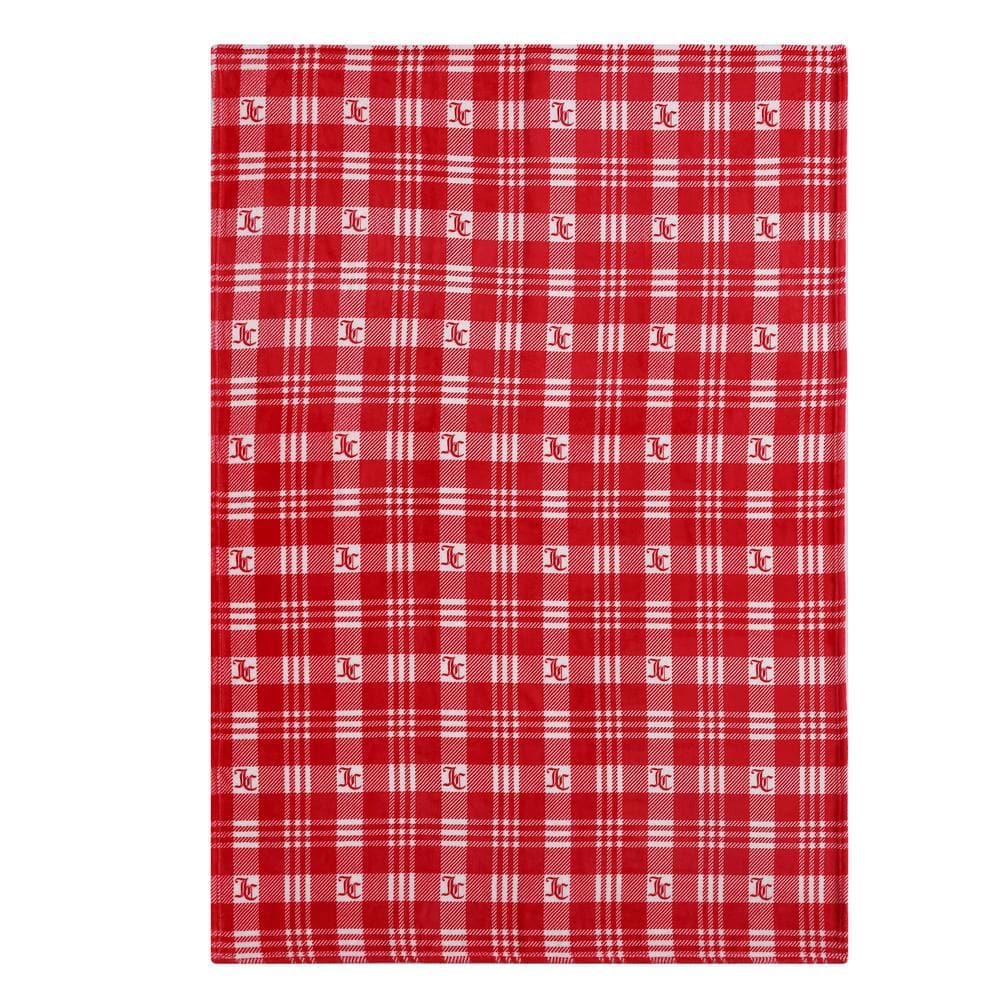 JUICY COUTURE Juicy Plaid Red 50 in. 70 in. Plush Throw Blanket