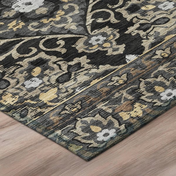 Chantille Machine Washable Indoor/Outdoor Abstract ACN3155 Black 5 ft. x 7 ft. 6 in. Area Rug
