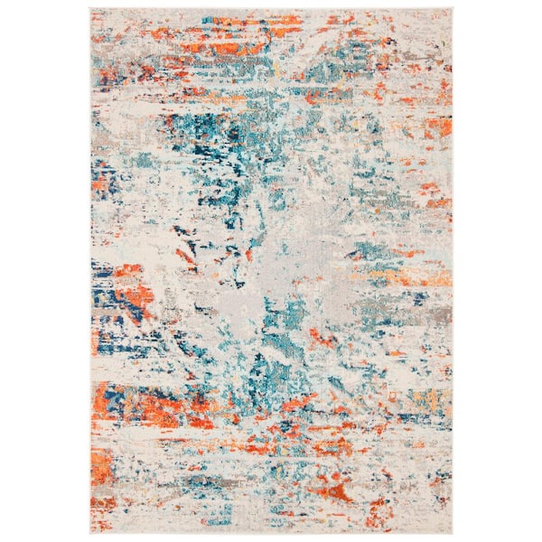SAFAVIEH Madison Cream/Orange Doormat 3 ft. x 5 ft. Area Rug