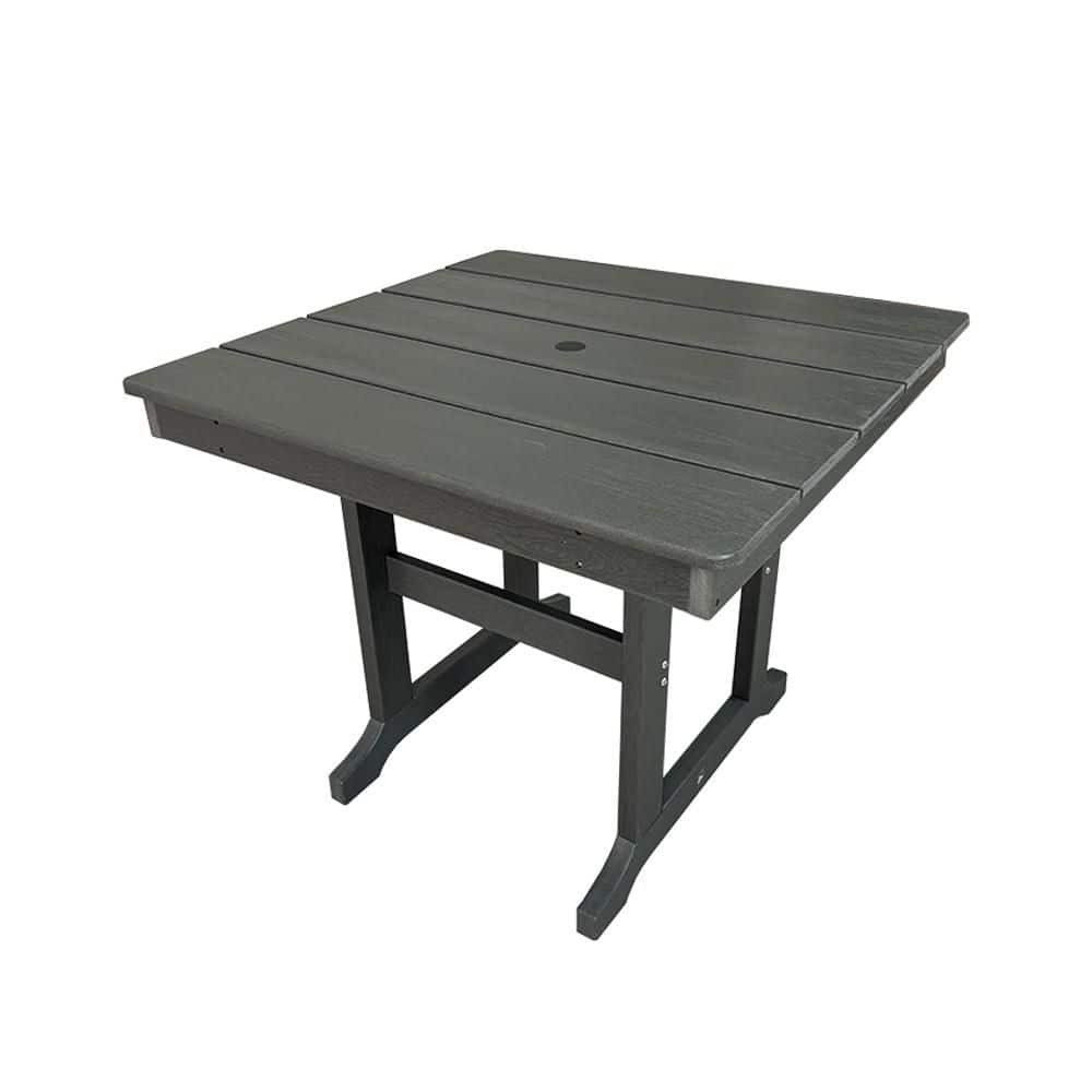 35.7 in. HDPE Outdoor Dining Table with Umbrella Hole, Aluminum Alloy Frame, for Patio, Garden & Yard price history on PriceWatchPro