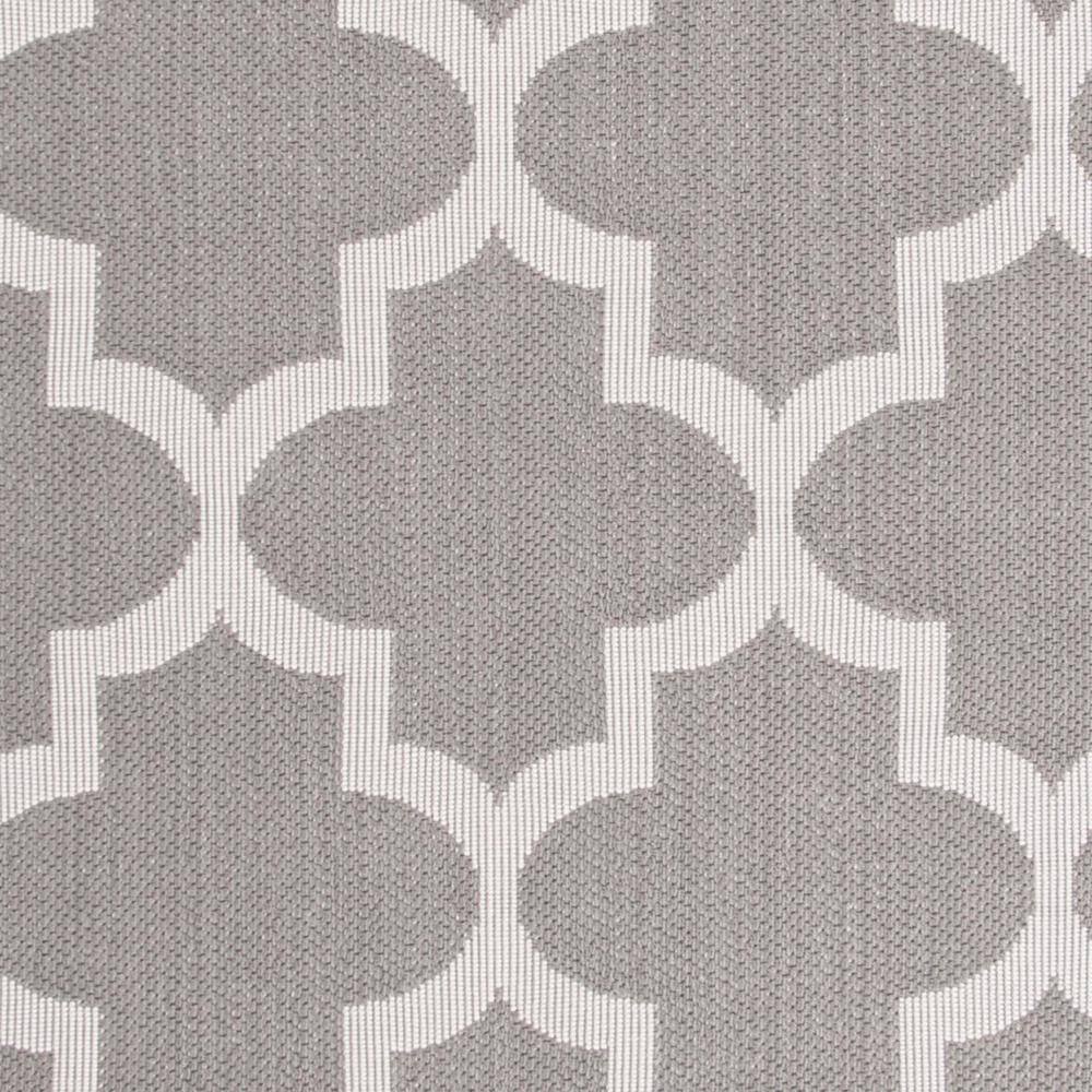 Grey and Ivory 8' x 10' Reversible Synthetic Area Rug