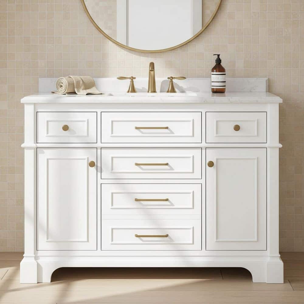 Reviews for Home Decorators Collection Melpark 48 in. Single Sink ...