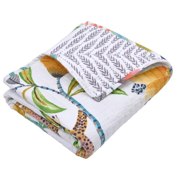 LEVTEX HOME Melina 2-Piece Multi-Color Tropical Floral Cotton Twin/Twin XL Quilt Set