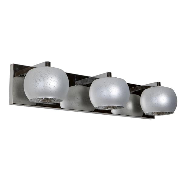 Decor Therapy Jennings 3-Light Chrome and Silver Globe Shade Vanity Light