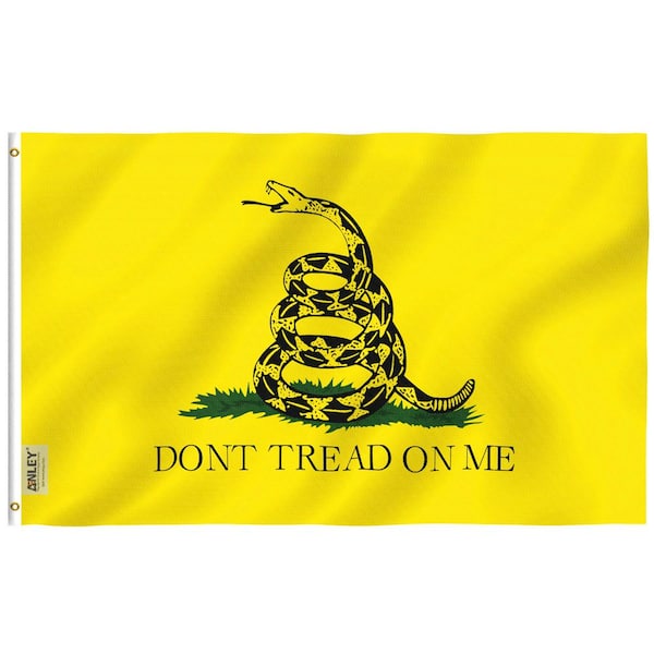 ANLEY Fly Breeze 3 ft. x 5 ft. Polyester Don't Tread On Me Gadsden 2-Sided Flag Banner with Brass Grommets and Canvas Header