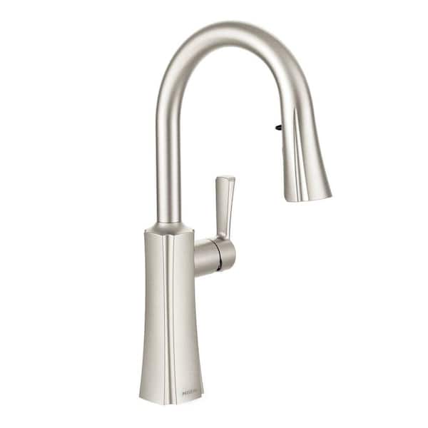 MOEN Etch Single-Handle Pull-Down Sprayer Kitchen Faucet with Reflex and Power Clean in Spot Resist Stainless