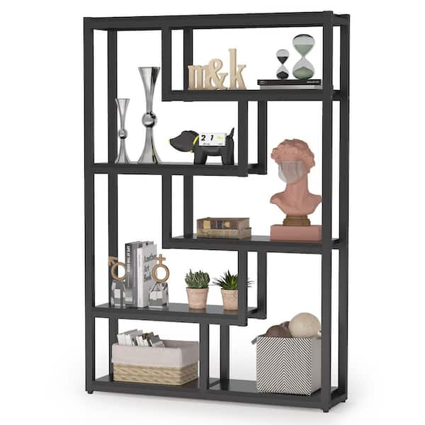 Jeni 63 Tall Metal Wood Bookcase | Bookshelf | Display Unit Silva Green & Black