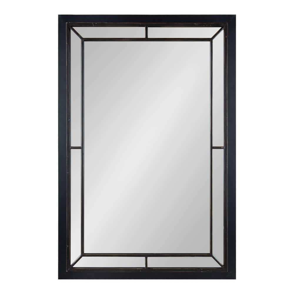 Audubon Black 40" Rectangular Wood Vanity Mirror