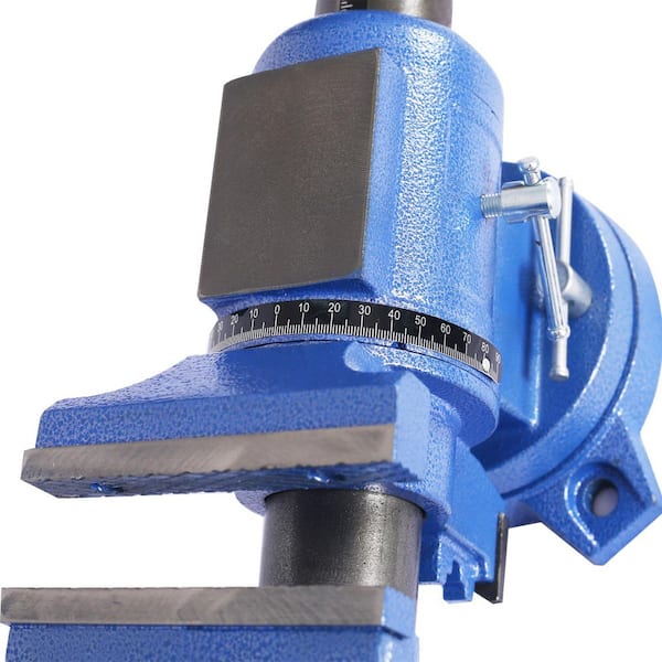 TINVHY 6-Inch Heavy-Duty Bench Vise – Multi-Jaw With 360° Swivel, Pipe & Cut Jaws, Anvil Stand For Industrial & Home Shop Use, Blue