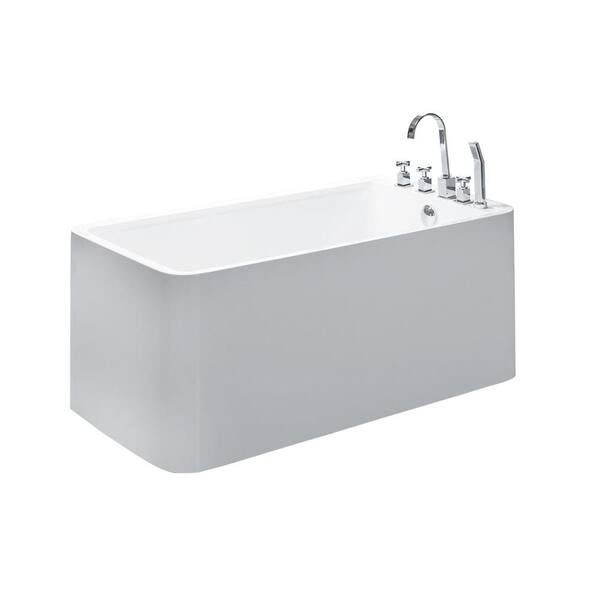 Aquatica PureScape 327B 4.72 ft. Acrylic Classic Flatbottom Non-Whirlpool Bathtub in White