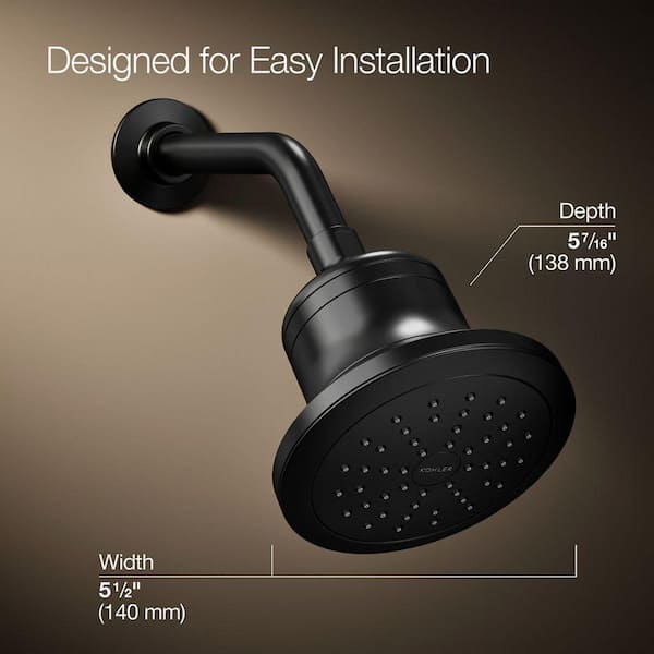 KOHLER Cinq Round 1-Spray Filtered Showerhead with 1.75 GPM 5.5 in