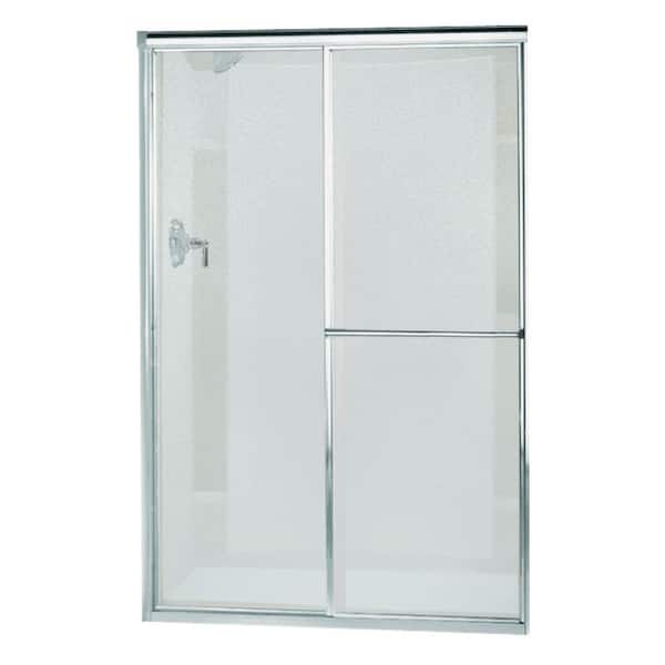 Deluxe 41-46 in. x 66 in. Framed Sliding Shower Door in Silver with 1/8 in. Thick Tempered Glass