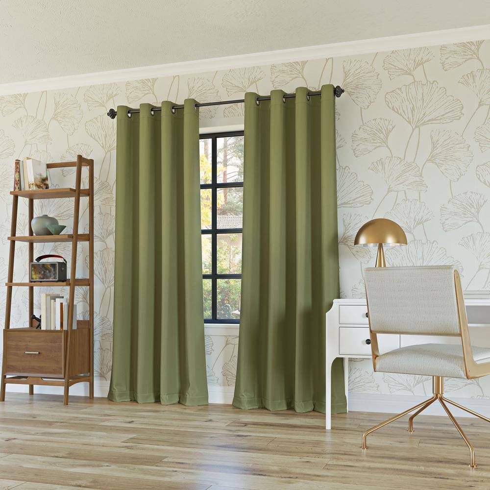 Sage Green 63" Blackout Polyester Grommet Curtain Panel