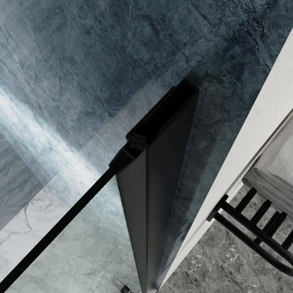 30'' Black Semi-Frameless Bi-Fold Shower Door with Clear Glass