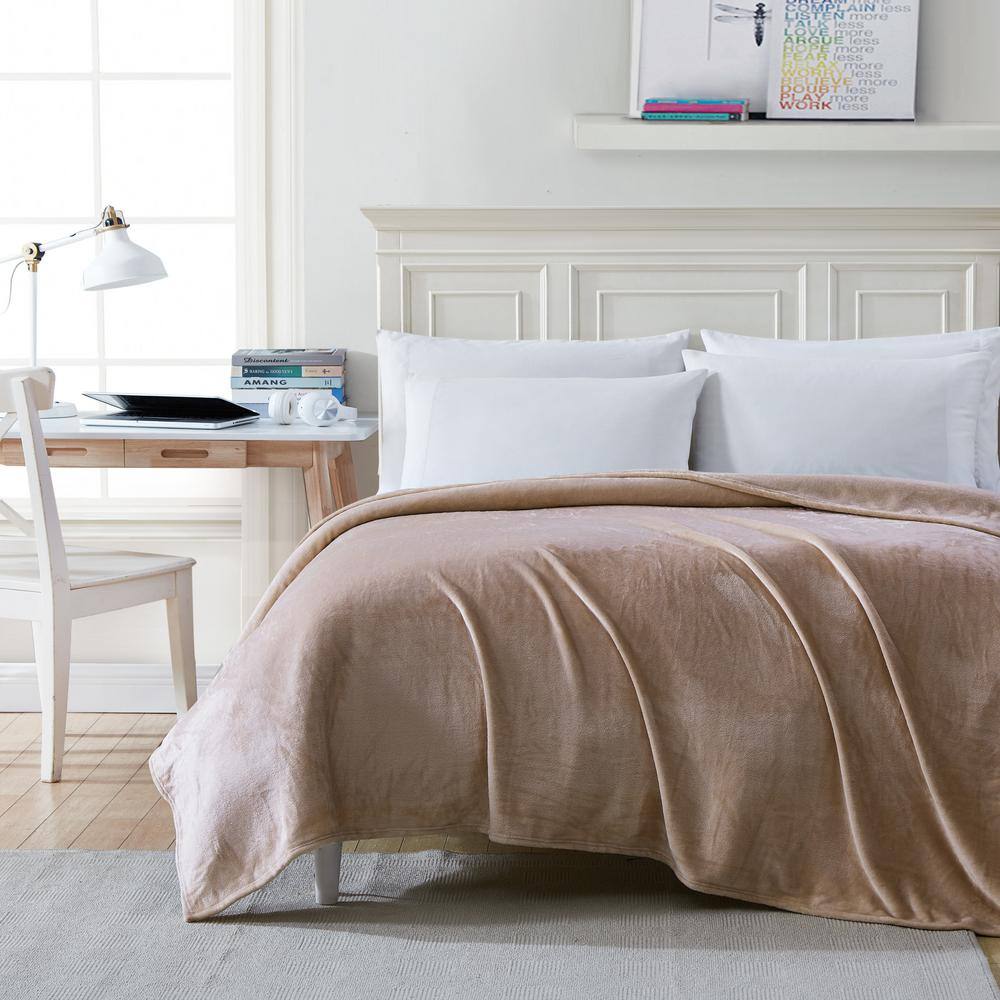 Twin Beige Ultra Soft Plush Fleece Blanket