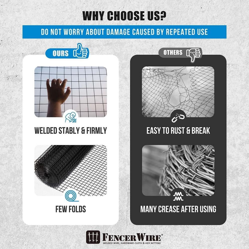 Black Vinyl Coated Welded Wire Mesh Fence 4 ft. x 50 ft.