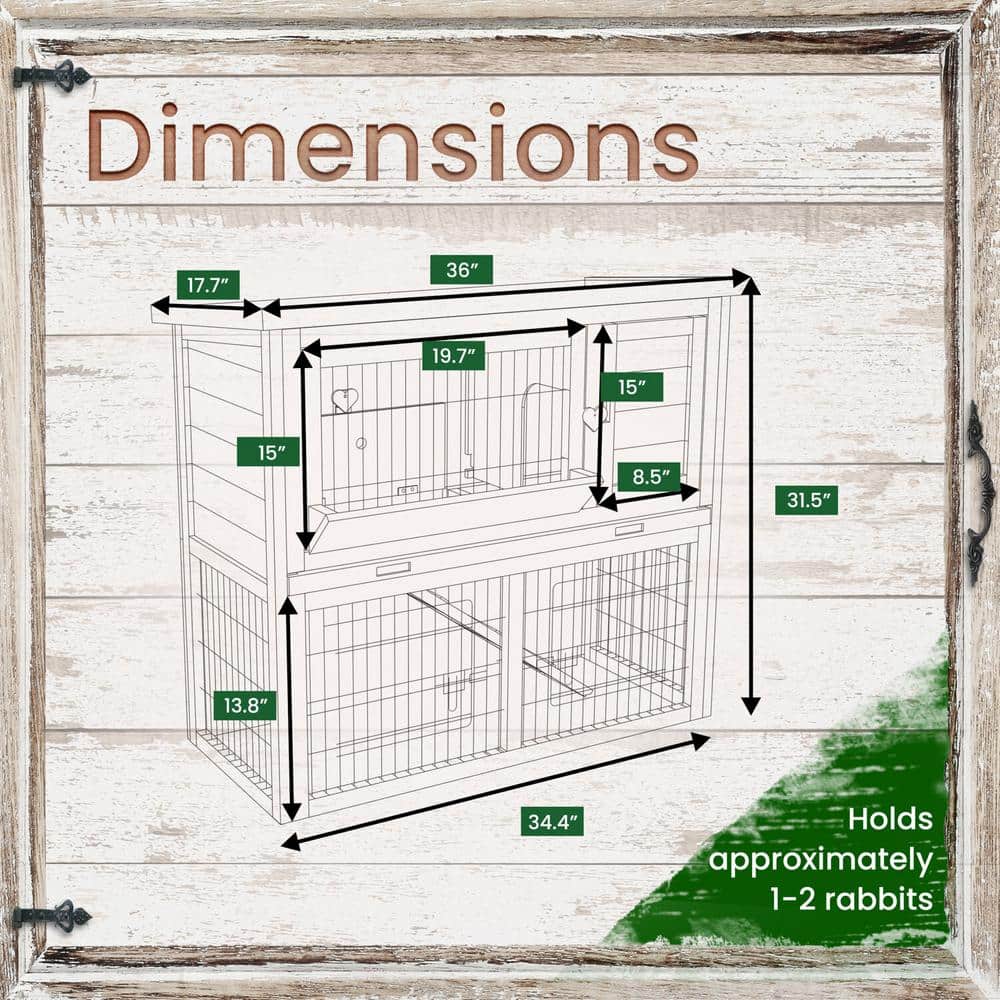 Gray and White Wooden 2-Story Chicken Coop with Ramp