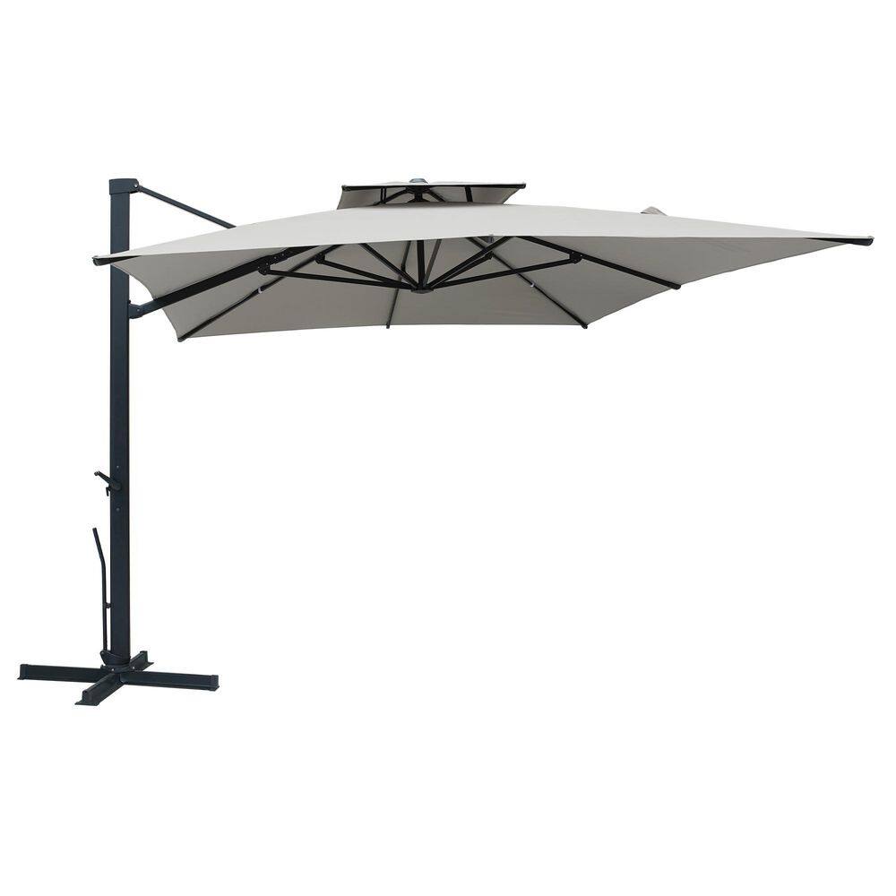 13 ft. x 10 ft. Rectangular Aluminum 360° Rotation Outdoor Patio Cantilever Umbrella in Gray price history on PriceWatchPro