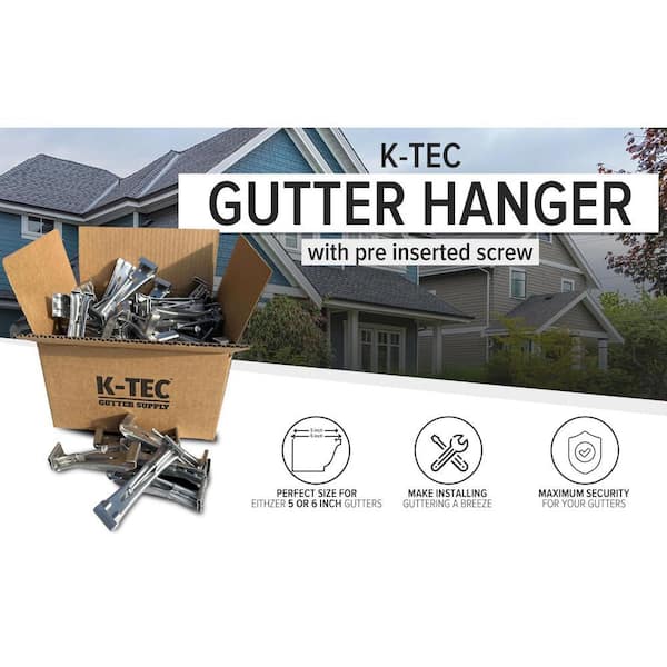 Lot De 25 Supports De Gouttière Aluminium 5 Pouces - Vis Intégrée, Style K, Neufs En Boîte