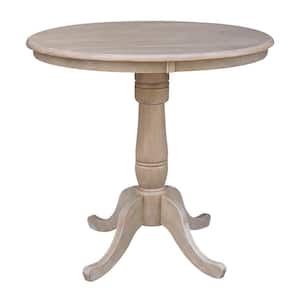 Weathered Taupe Gray Solid Wood Counter Table