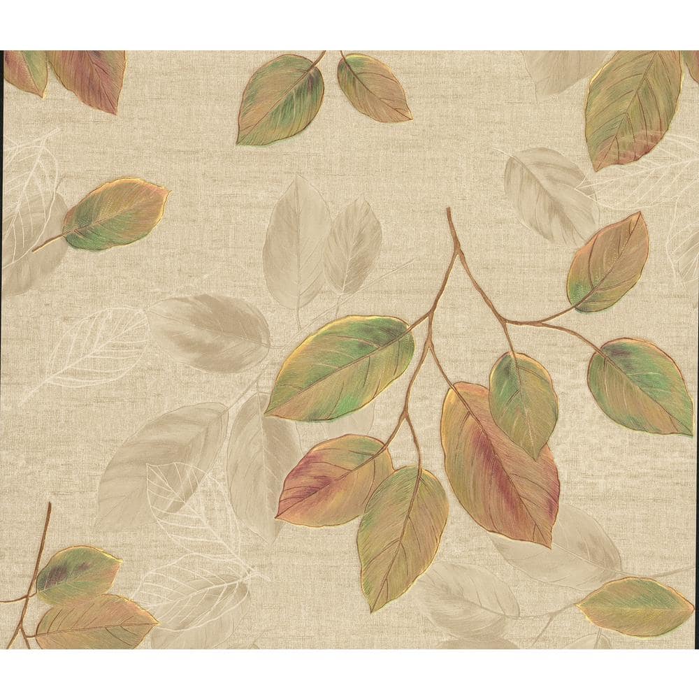 Advantage Dorado Green Leaf Toss Green Wallpaper Sample 2835-DI40402SAM -  The Home Depot