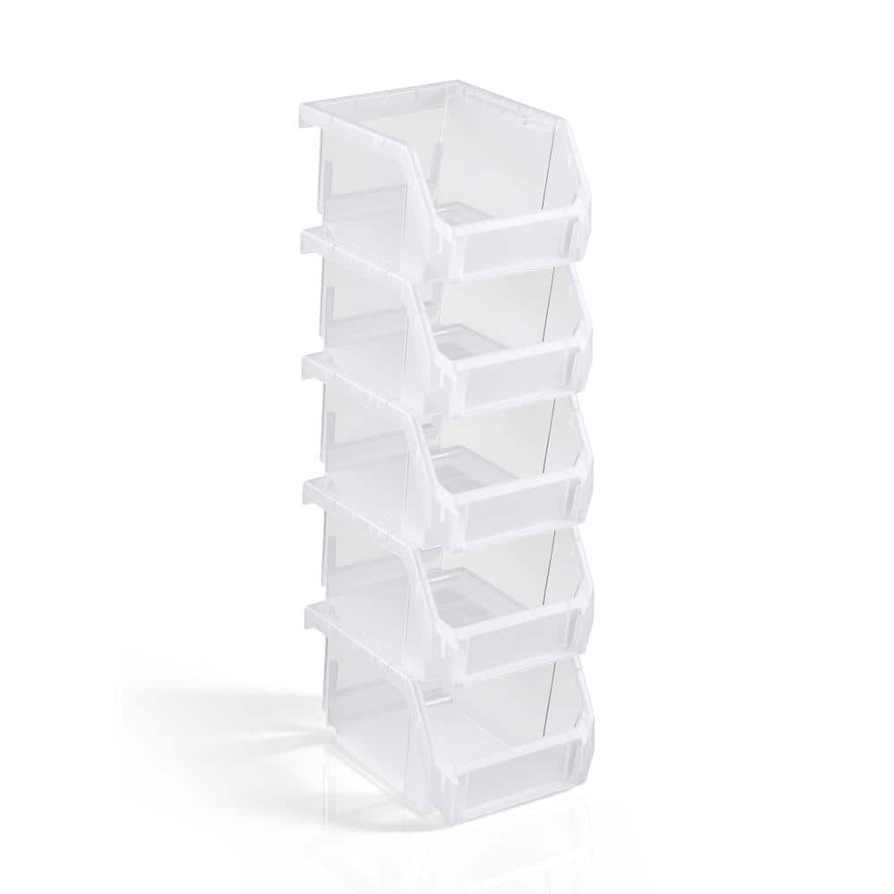 Open Front Stackable Garage Plastic Storage Bin – Organize Tools, Hardware & Shelving - X-Small, Set of 5, Clear price history on PriceWatchPro