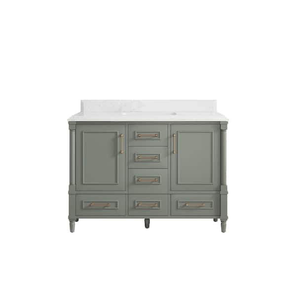 Willow Collections Hudson 48 in. W x 22 in. D x 36 in. H Single Sink Bath Vanity in Evergreen with 1.5 in. Empira Qt. Top