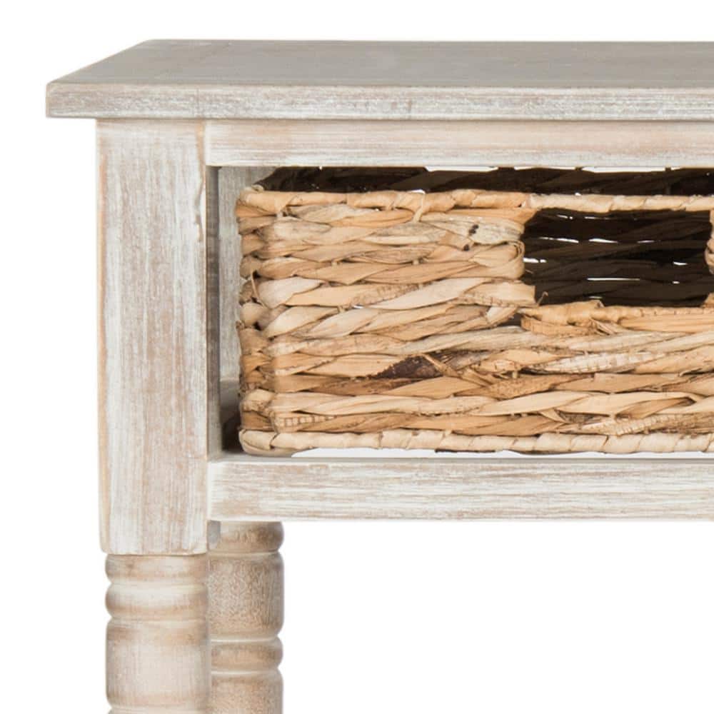 Christa Brown Wood and Metal Console Table with Storage